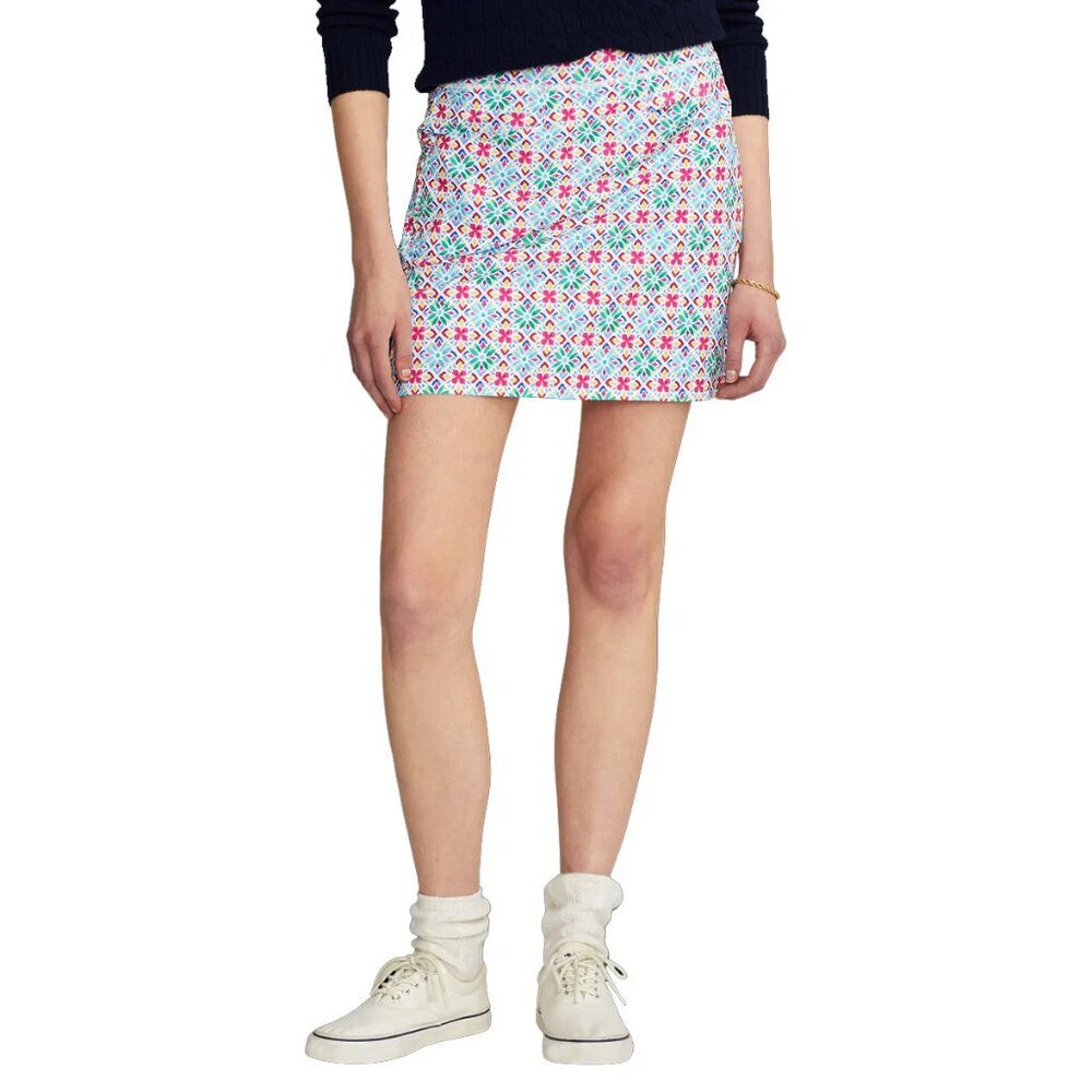 NWT RLX Ralph Lauren Women's Multi Tiles Golf Skort Performance Skirt Mint XS
